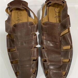 Cole Haan Men 10.5M Brown Leather Fisherman Sandal Classic Sole Dempsey